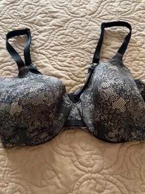 Bali Womens 38C Bra Black Beige Comfortable Everyday Support